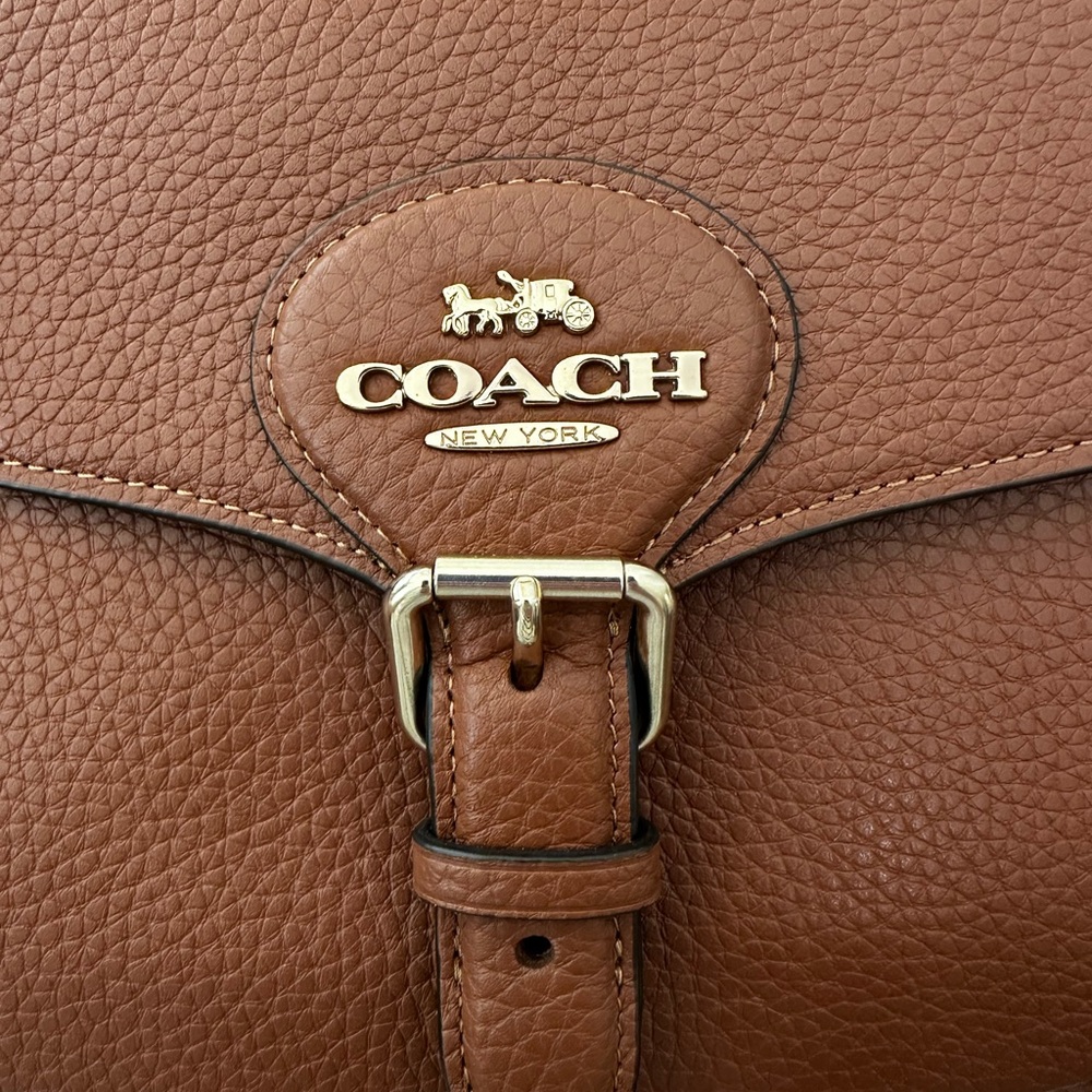 Coach Saddle Bag Purse Brown Cognac Color - Picture 5 of 5